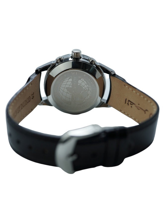 ساعة رجالية فاخرة من الجلد الأسود الفاخر للرجال WA-10SBL - Image 2